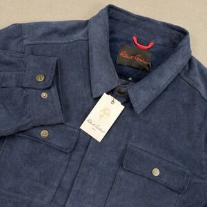 Robert Graham Jacket Mens Large Navy Blue Corduroy Quilted Insulated Zip $298